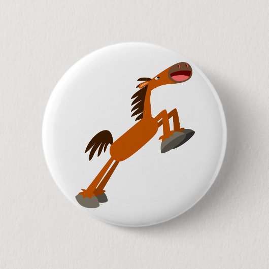 Giddyup, Horsey. Cartoon Paarse Button Badge (Voorkant)