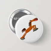 Giddyup, Horsey. Cartoon Paarse Button Badge (Voorkant /achterkant)