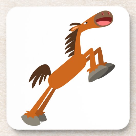 Giddyup, Horsey. Onderzetters voor cartoon Paarden (Voorkant)