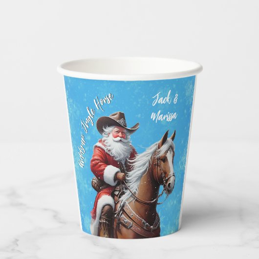 Giddyup Jingle Paard Sinterklaas Kerstcadeau Papieren Bekers (Achterkant)