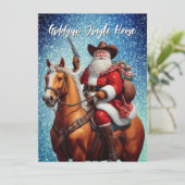 Giddyup Jingle Paard Sinterklaas Kerstmis Feestdagenkaart (Staand voorkant)