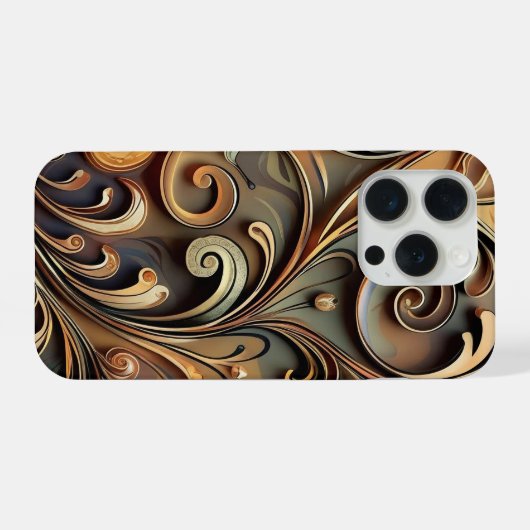 Gided Baroque Scrollwork  iPhone Hoesje (Achterkant horizontaal)