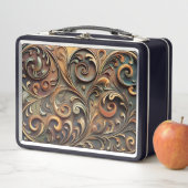 Gided Baroque Scrollwork Metal Lunchbox (In situ)