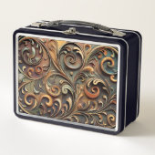 Gided Baroque Scrollwork Metal Lunchbox (Voorkant)