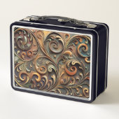 Gided Baroque Scrollwork Metal Lunchbox (Achterkant)