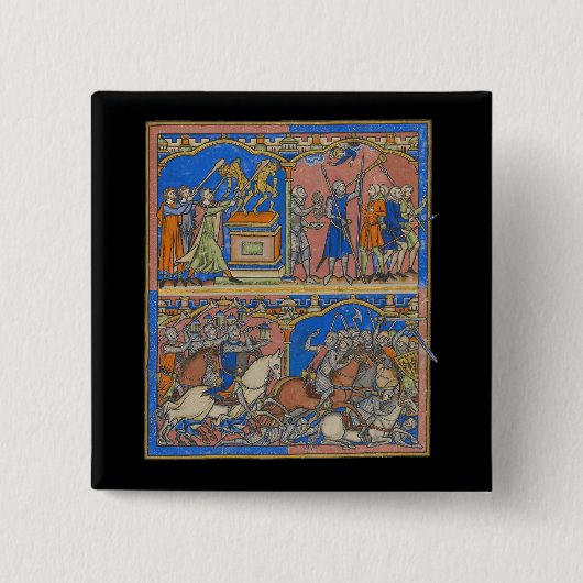 Gideons dappere driehonderd De Kruisvaarderbijbel Vierkante Button 5,1 Cm (Voorkant)