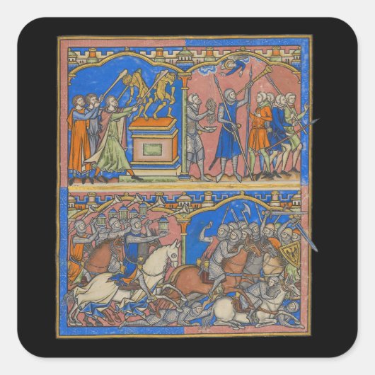 Gideons dappere driehonderd De kruisvaarderbijbel Vierkante Sticker (Voorkant)