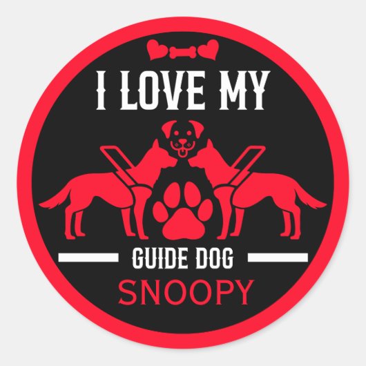 Gids hond geschenken ronde sticker (Voorkant)