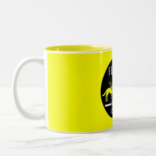 Gids hond geschenken tweekleurige koffiemok (Links)