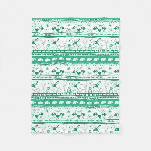 Gids Hondenverhaal Gouden Patroon - Groen - Fleece Deken (Voorkant)