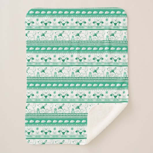 Gids Hondenverhaal Gouden Patroon - Groen - Sherpa Deken (Voorkant)