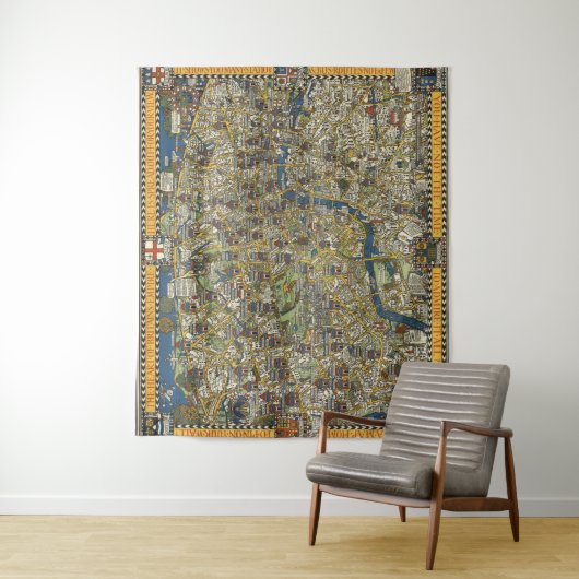  gids naar Londen Wandkleed (In situ)