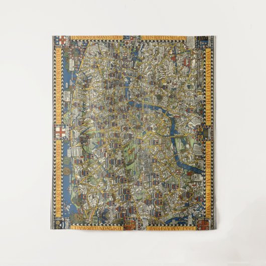  gids naar Londen Wandkleed (Voorkant)