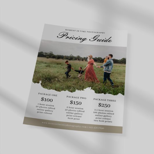Gids voor Familiefotografie Prijzen Lijst Flyer