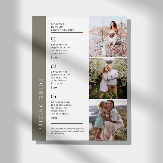 Gids voor Familiefotografie Prijzenlijst Flyer