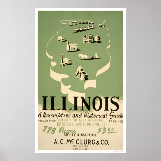 Gids voor Illinois 1940 WPA Poster (Voorkant)