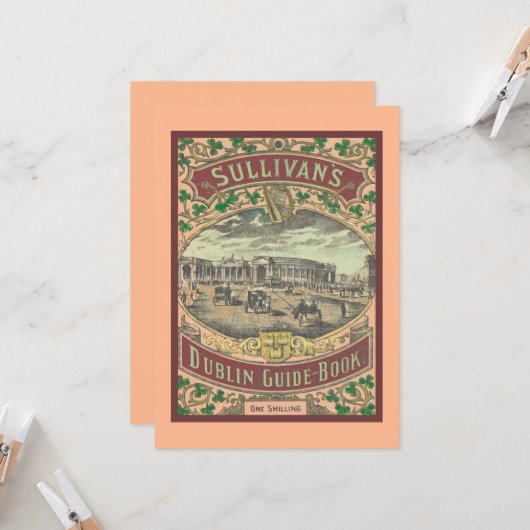  gids voor toeristen in Dublin Ierland Kaart (Voorkant / Achterkant in situ)