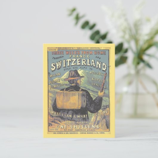  gids voor toeristen naar Zwitserland en de Alpen Briefkaart (Staand voorkant)