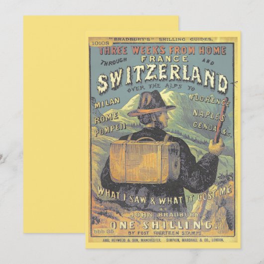 gids voor toeristen naar Zwitserland en de Alpen Kaart (Voorkant / Achterkant)