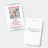 GidsHond DienstHond Foto ID Badge (Voor- en achterkant)