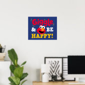 Giechel en wees gelukkig Elmo Poster (Thuiskantoor)