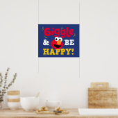 Giechel en wees gelukkig Elmo Poster (Keuken)