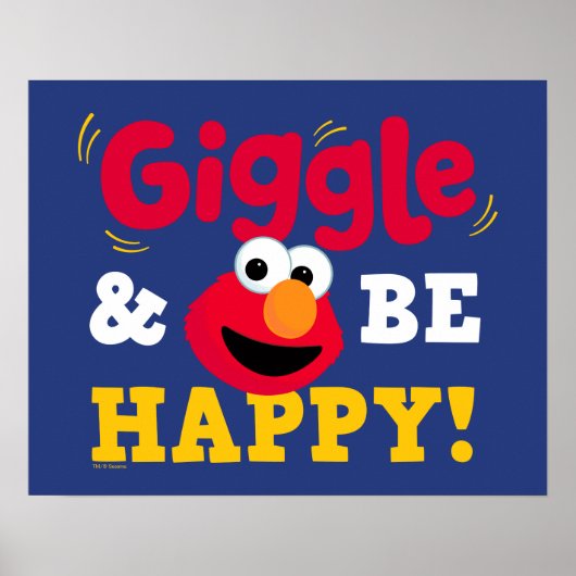 Giechel en wees gelukkig Elmo Poster (Voorkant)