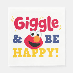 Giechel en wees gelukkig Elmo Servet