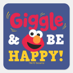 Giechel en wees gelukkig Elmo Vierkante Sticker