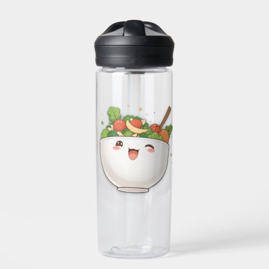 Giechelen en grazen waterfles (Voorkant)