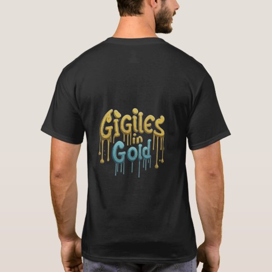 Giechelen in Goud T-shirt (Achterkant)