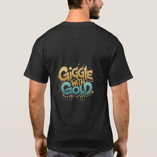 Giechelen met Goud T-shirt (Achterkant)