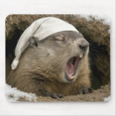 Giechelend marmot met nachtmuts muismat (Voorkant)