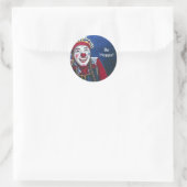 Giechelt de Clown schilderij Ronde Sticker (Tas)