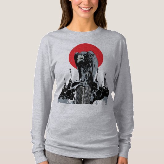 Gier op Oldtimer met Rode Zon T-shirt (Voorkant)