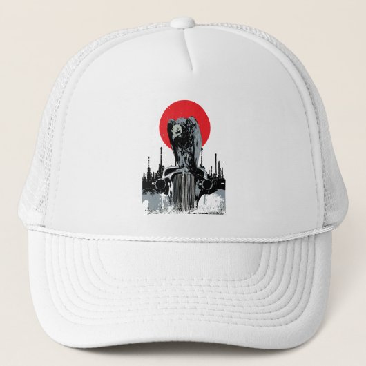 Gier op Oldtimer met Rode Zon Trucker Pet (Voorkant)