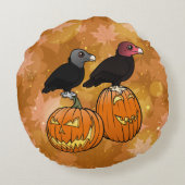 Gieren vieren Halloween! Rond Kussen (Achterkant)