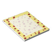 gierig ladybug- en daisy-bloempatroon geel notitieblok (Schuin)