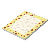 gierig ladybug- en daisy-bloempatroon geel notitieblok (Linkerzijde)