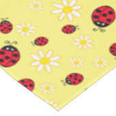 gierig ladybug- en daisy-bloempatroon geel tafelkleed (Gekanteld)