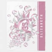 gierig roos grijze volleyballen en sterren fleece deken (Voorkant)