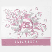 gierig roos grijze volleyballen en sterren fleece deken (Voorkant (Horizontaal))