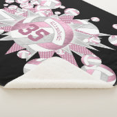 gierig roos grijze volleyballen en sterren sherpa deken (3/4)