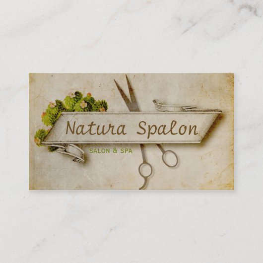  gierig schaar, natuurlijk papier visitekaartje (Voorkant)