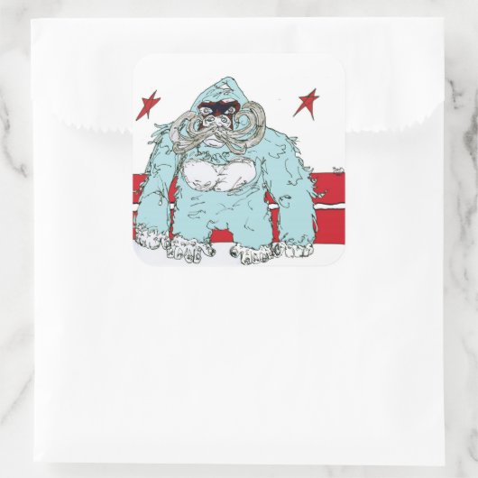 gierig vierkante sticker (Tas)