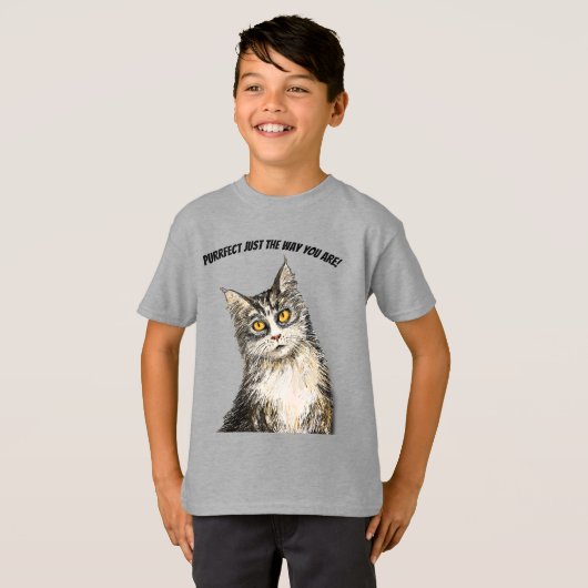 gierige kat T-shirt (Voorkant volledig)