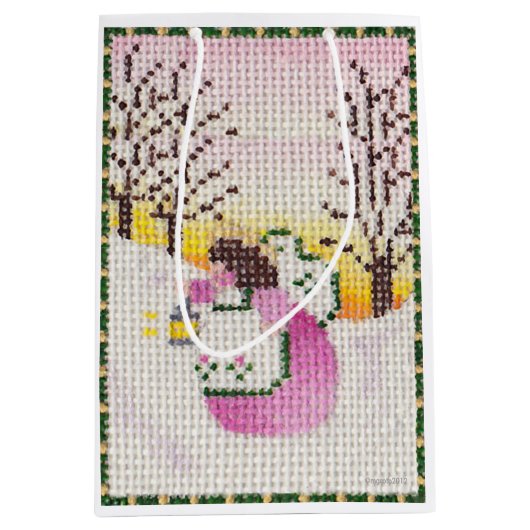 Gieszak voor roze engel medium cadeauzakje (Voorkant)