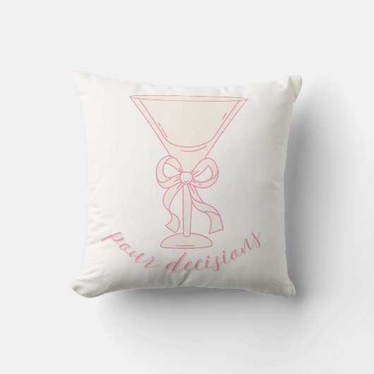 Giet Beslissingen Martini Glas Ontwerp | Schattig Kussen (Voorkant)