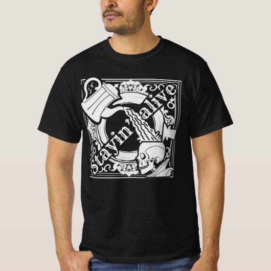 Giet de koffie in het wit! t-shirt (Voorkant)