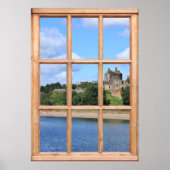 Giet door het Uitzicht van het Zee van een Venster Poster (Voorkant)